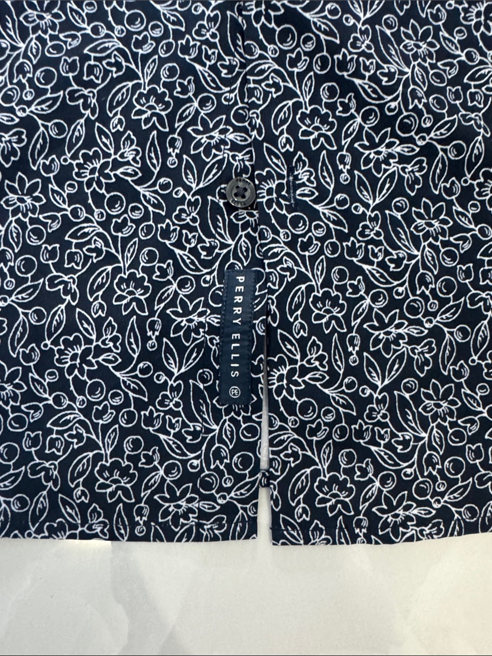 Men's Navy Patterned Button-Up Jacket - Picture 2 of 5